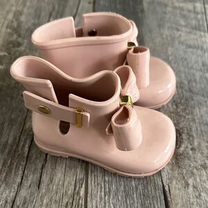 Mini Melissa Light Pink Kids Boots with Bow